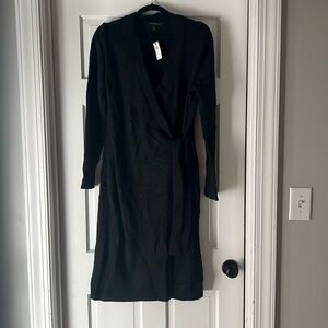 Banana Republic Black Wool Like Wrap Style Dress